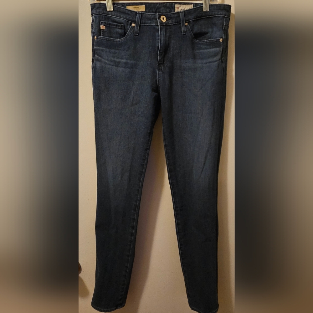 AG Contour 360 The Prima‎ Mid Rise Cigarette Jeans Blue Women's Size 27R